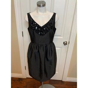 Kate Spade Black Taffeta Jewel Embellished Cupcake Dress, Size 10